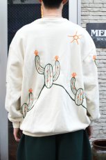 画像6: jawandi (ジャワンディ) EMBROIDERED CREW SWEAT [CACTUS/NATURAL] (6)