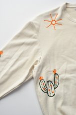 画像11: jawandi (ジャワンディ) EMBROIDERED CREW SWEAT [CACTUS/NATURAL] (11)
