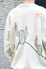 画像3: jawandi (ジャワンディ) EMBROIDERED CREW SWEAT [CACTUS/NATURAL] (3)