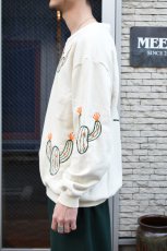 画像5: jawandi (ジャワンディ) EMBROIDERED CREW SWEAT [CACTUS/NATURAL] (5)