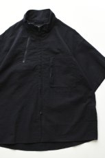 画像1: MODMNT (モドメント) STAND COLLAR ZIP SHIRT [NAVY] (1)