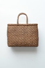 画像1: 山形 山葡萄 かごバッグ あじろ編み 丸口 大 (1)