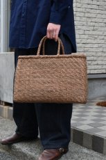 画像7: 山形 山葡萄 かごバッグ あじろ編み 横長 特大 (7)