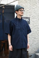 画像3: MODMNT (モドメント) STAND COLLAR ZIP SHIRT [NAVY] (3)