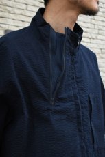 画像4: MODMNT (モドメント) STAND COLLAR ZIP SHIRT [NAVY] (4)