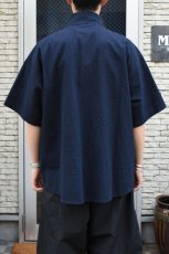 画像7: MODMNT (モドメント) STAND COLLAR ZIP SHIRT [NAVY] (7)