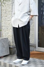 画像4: kontor (コントール) 3 Pleated Summer Wool Trousers [BLACK] (4)
