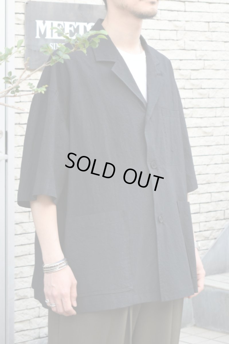 画像3: kontor (コントール) Organic Cotton Ripstop Hybrid Shirt [BLACK] (3)