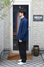 画像6: kontor (コントール) Overdyed Seersucker Check Shirt [BLUE CHECK] (6)