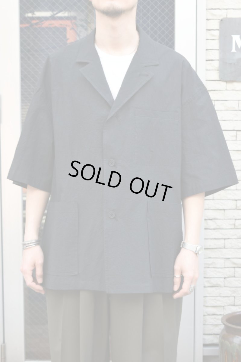 画像8: kontor (コントール) Organic Cotton Ripstop Hybrid Shirt [BLACK] (8)