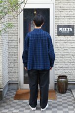 画像7: kontor (コントール) Overdyed Seersucker Check Shirt [BLUE CHECK] (7)