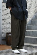 画像3: kontor (コントール) 3 Pleated Summer Wool Trousers [KHAKI] (3)