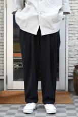 画像5: kontor (コントール) 3 Pleated Summer Wool Trousers [BLACK] (5)