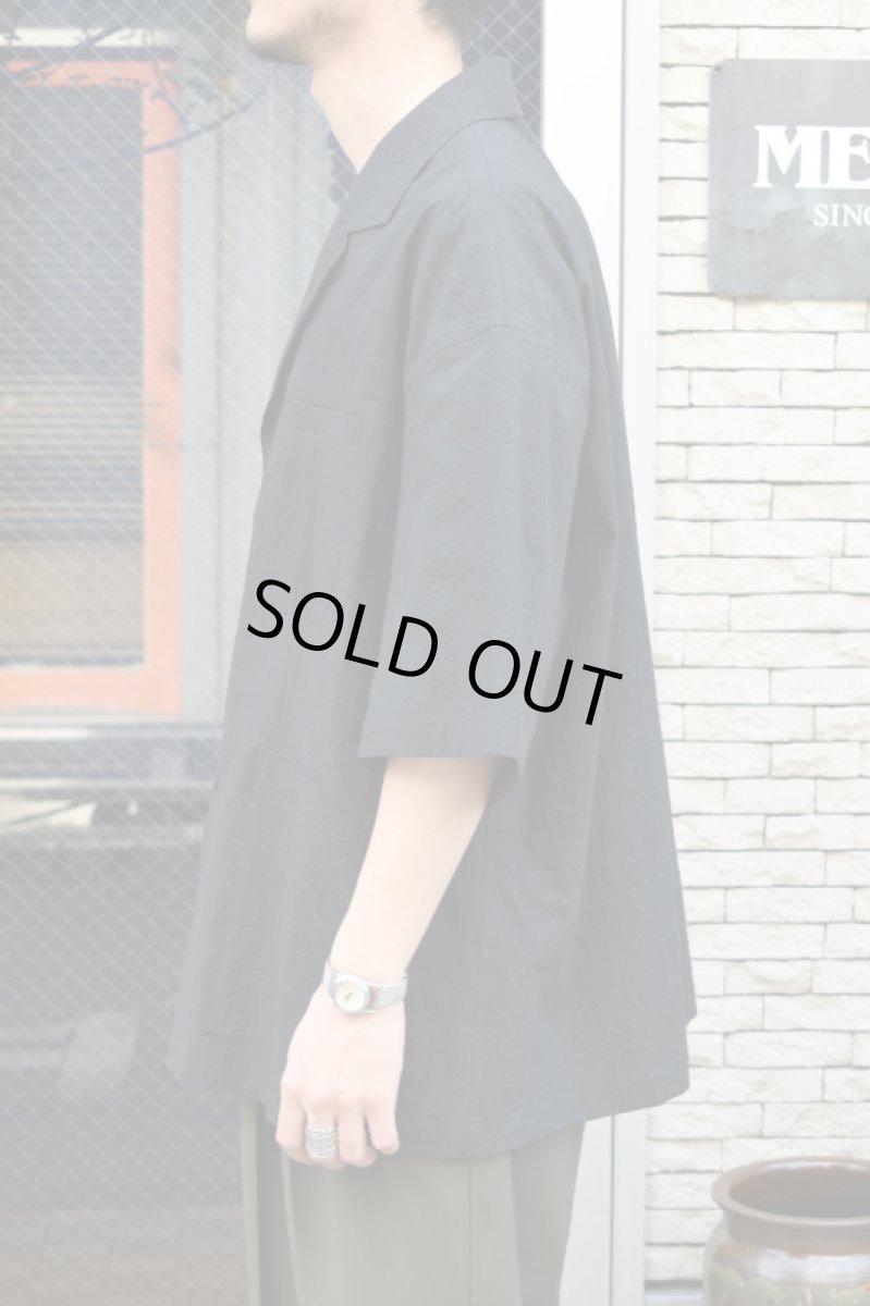 画像9: kontor (コントール) Organic Cotton Ripstop Hybrid Shirt [BLACK] (9)