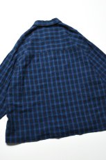 画像16: kontor (コントール) Overdyed Seersucker Check Shirt [BLUE CHECK] (16)