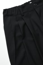画像12: kontor (コントール) 3 Pleated Summer Wool Trousers [BLACK] (12)