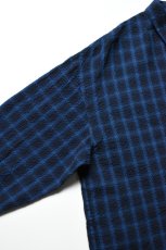 画像12: kontor (コントール) Overdyed Seersucker Check Shirt [BLUE CHECK] (12)