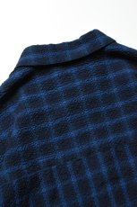 画像17: kontor (コントール) Overdyed Seersucker Check Shirt [BLUE CHECK] (17)