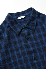 画像11: kontor (コントール) Overdyed Seersucker Check Shirt [BLUE CHECK] (11)