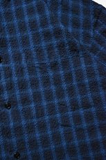 画像13: kontor (コントール) Overdyed Seersucker Check Shirt [BLUE CHECK] (13)