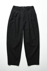 画像2: kontor (コントール) 3 Pleated Summer Wool Trousers [BLACK] (2)