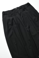 画像11: kontor (コントール) 3 Pleated Summer Wool Trousers [BLACK] (11)