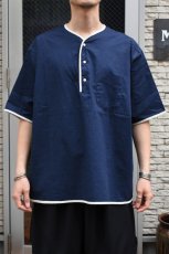 画像4: HENLEY NECK DEPARTMENT (ヘンリーネックデパートメント) Allen [NAVY/COTTON LINEN] (4)