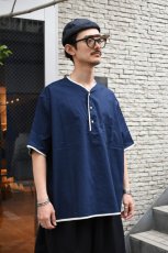 画像3: HENLEY NECK DEPARTMENT (ヘンリーネックデパートメント) Allen [NAVY/COTTON LINEN] (3)