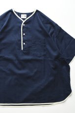 画像1: HENLEY NECK DEPARTMENT (ヘンリーネックデパートメント) Allen [NAVY/COTTON LINEN] (1)
