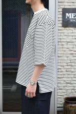 画像8: FLISTFIA (フリストフィア) 1/2 Sleeve Side Slit T-Shirts [WHITE/BLACK] (8)