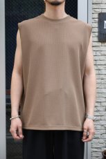 画像7: AXESQUIN -modified- (アクシーズクインモディファイド) QD ECO WAFFLE SLEEVELESS TEE [MOCHA] (7)