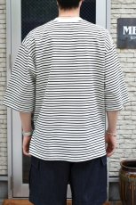 画像9: FLISTFIA (フリストフィア) 1/2 Sleeve Side Slit T-Shirts [WHITE/BLACK] (9)