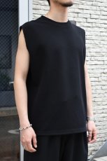 画像3: AXESQUIN -modified- (アクシーズクインモディファイド) QD ECO WAFFLE SLEEVELESS TEE [BLACK] (3)