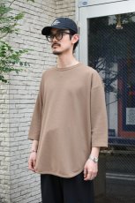 画像3: AXESQUIN -modified- (アクシーズクインモディファイド) QD ECO WAFFLE FOOTBALL TEE [MOCHA] (3)