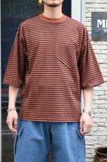画像7: FLISTFIA (フリストフィア) 1/2 Sleeve Side Slit T-Shirts [CAMEL/BLACK] (7)