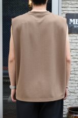 画像9: AXESQUIN -modified- (アクシーズクインモディファイド) QD ECO WAFFLE SLEEVELESS TEE [MOCHA] (9)