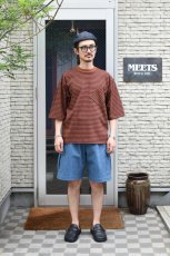 画像4: FLISTFIA (フリストフィア) 1/2 Sleeve Side Slit T-Shirts [CAMEL/BLACK] (4)