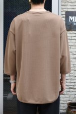 画像9: AXESQUIN -modified- (アクシーズクインモディファイド) QD ECO WAFFLE FOOTBALL TEE [MOCHA] (9)