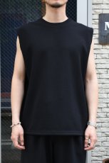 画像7: AXESQUIN -modified- (アクシーズクインモディファイド) QD ECO WAFFLE SLEEVELESS TEE [BLACK] (7)