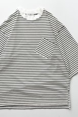 画像1: FLISTFIA (フリストフィア) 1/2 Sleeve Side Slit T-Shirts [WHITE/BLACK] (1)