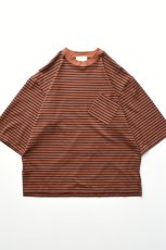 画像2: FLISTFIA (フリストフィア) 1/2 Sleeve Side Slit T-Shirts [CAMEL/BLACK] (2)