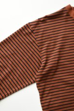 画像11: FLISTFIA (フリストフィア) 1/2 Sleeve Side Slit T-Shirts [CAMEL/BLACK] (11)