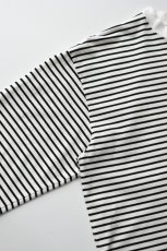 画像11: FLISTFIA (フリストフィア) 1/2 Sleeve Side Slit T-Shirts [WHITE/BLACK] (11)