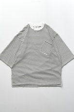 画像2: FLISTFIA (フリストフィア) 1/2 Sleeve Side Slit T-Shirts [WHITE/BLACK] (2)
