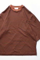 画像1: FLISTFIA (フリストフィア) 1/2 Sleeve Side Slit T-Shirts [CAMEL/BLACK] (1)