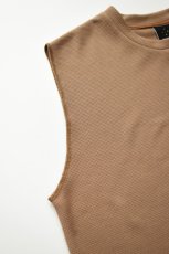 画像11: AXESQUIN -modified- (アクシーズクインモディファイド) QD ECO WAFFLE SLEEVELESS TEE [MOCHA] (11)
