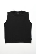 画像2: AXESQUIN -modified- (アクシーズクインモディファイド) QD ECO WAFFLE SLEEVELESS TEE [BLACK] (2)
