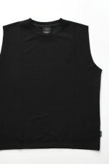 画像1: AXESQUIN -modified- (アクシーズクインモディファイド) QD ECO WAFFLE SLEEVELESS TEE [BLACK] (1)