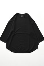 画像2: AXESQUIN -modified- (アクシーズクインモディファイド) QD ECO WAFFLE FOOTBALL TEE [BLACK] (2)