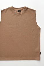 画像1: AXESQUIN -modified- (アクシーズクインモディファイド) QD ECO WAFFLE SLEEVELESS TEE [MOCHA] (1)